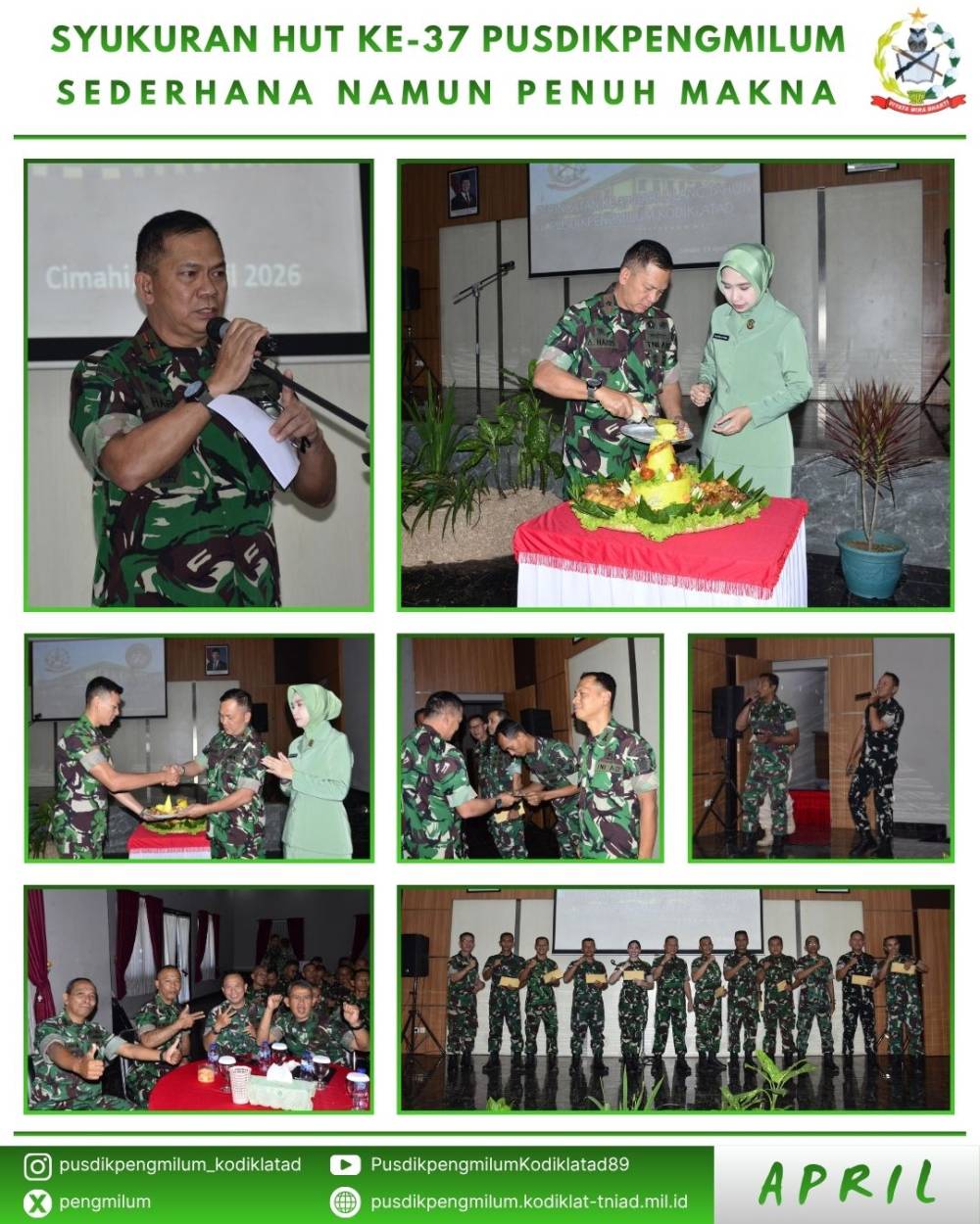 SYUKURAN HUT KE-37 PUSDIKPENGMILUM, SEDERHANA NAMUN PENUH MAKNA