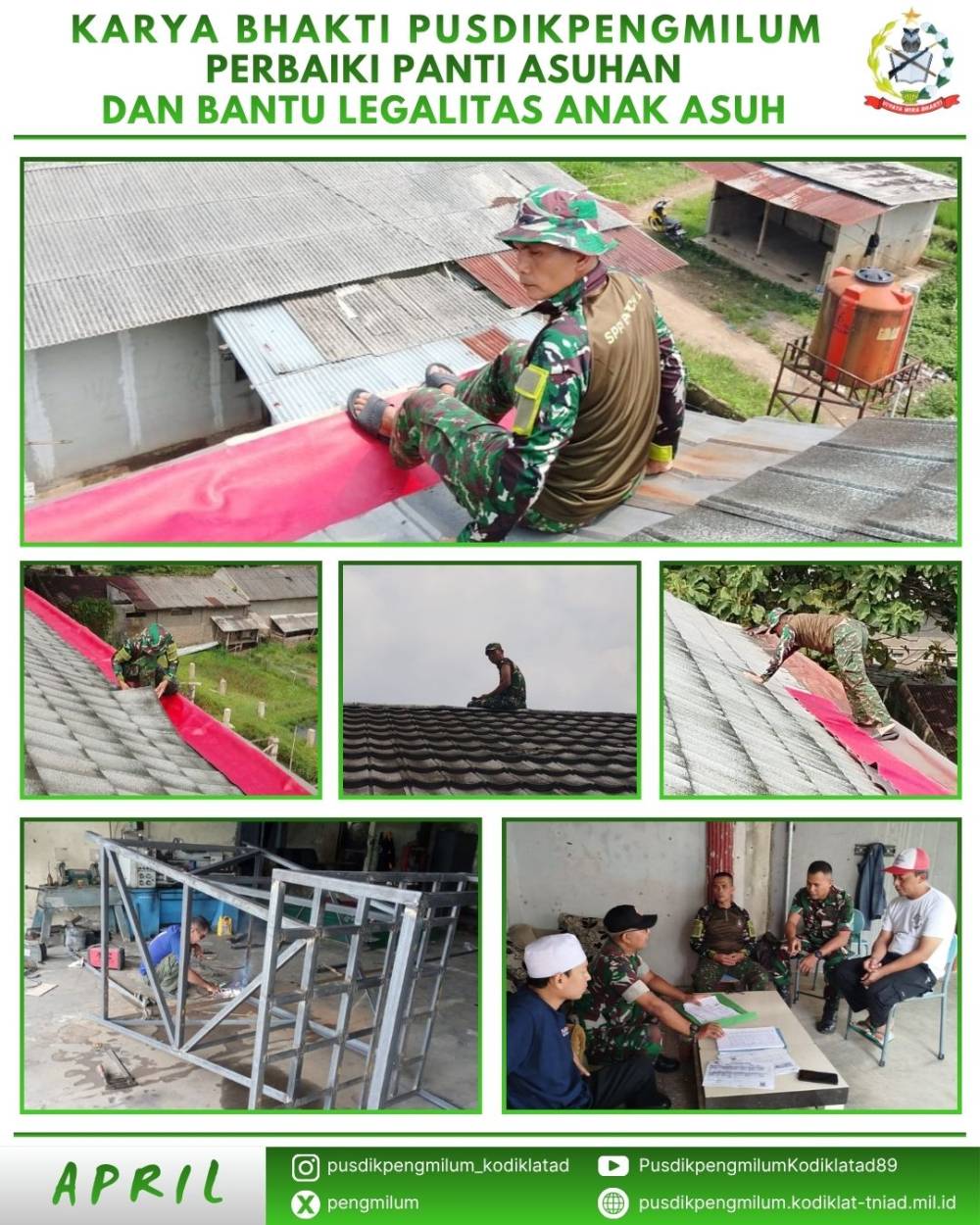 KARYA BHAKTI PUSDIKPENGMILUM, PERBAIKI PANTI ASUHAN DAN BANTU LEGALITAS ANAK ASUH