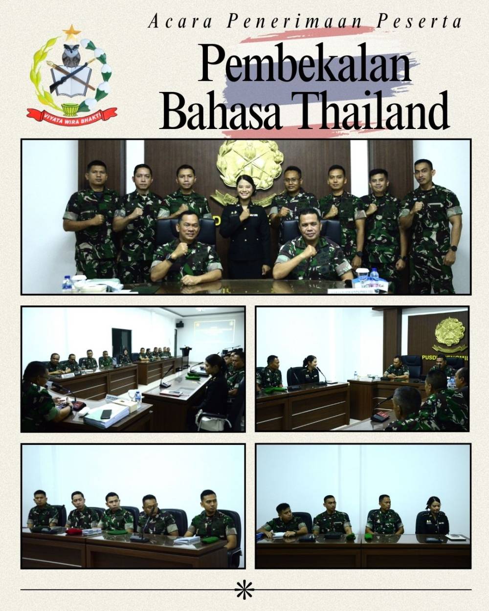 PUSDIKPENGMILUM SELENGGARAKAN PEMBEKALAN BAHASA THAILAND TA 2025