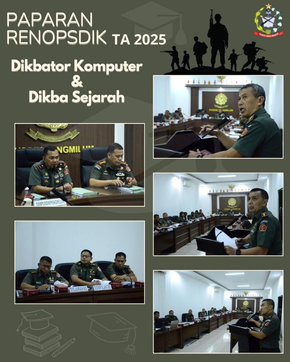 DANPUSDIKPENGMILUM MENERIMA PAPARAN RENOPSDIK DIKBATOR KOMPUTER DAN DIKBAJARAH