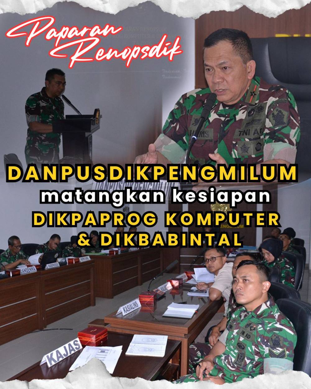 DANPUSDIKPENGMILUM MATANGKAN KESIAPAN DIKPAPROG KOMPUTER DAN DIKBABINTAL TA 2026