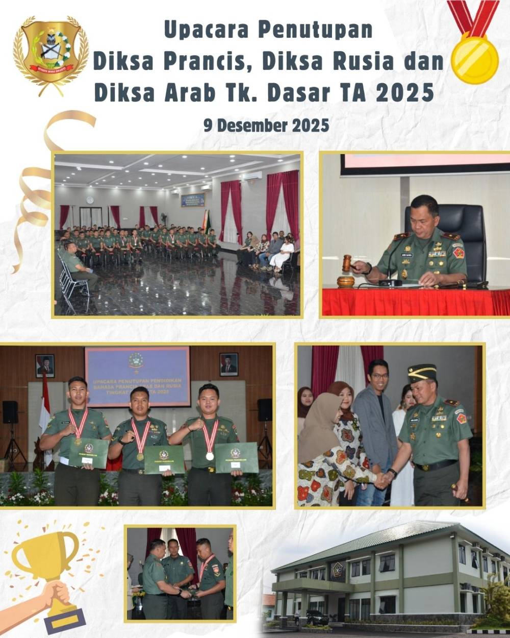 PUSDIKPENGMILUM KUKUHKAN LULUSAN DIKSA PRANCIS, RUSIA, DAN ARAB TK. DASAR TA 2025