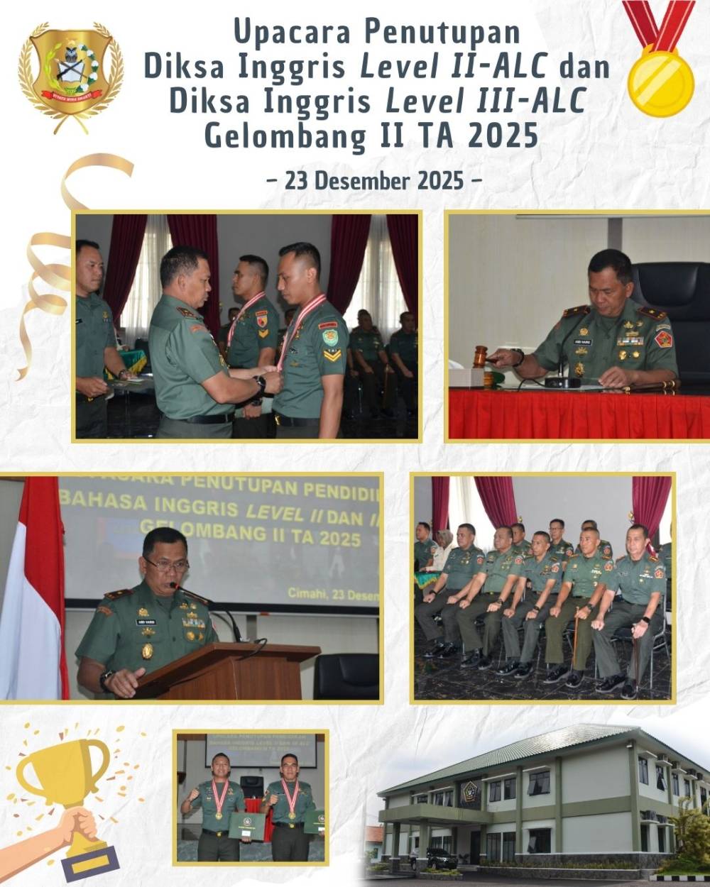 DIKSA INGGRIS GELOMBANG II RESMI DITUTUP, PENDIDIKAN BAHASA TERAKHIR TA 2025 DI PUSDIKPENGMILUM