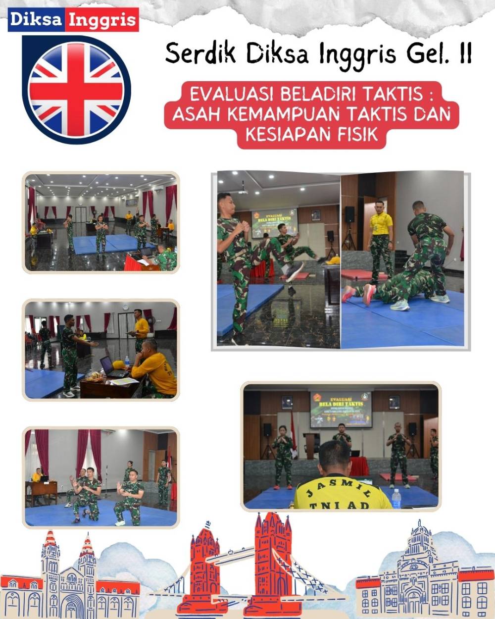 63 SERDIK DIKSA INGGRIS GELOMBANG II IKUTI EVALUASI BELA DIRI TAKTIS DI PUSDIKPENGMILUM