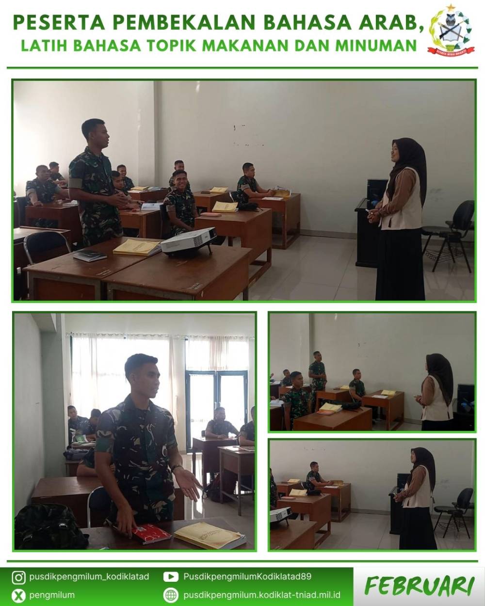 PESERTA PEMBEKALAN BAHASA ARAB SATGAS GAZA LATIH BAHASA ARAB TOPIK MAKANAN DAN MINUMAN