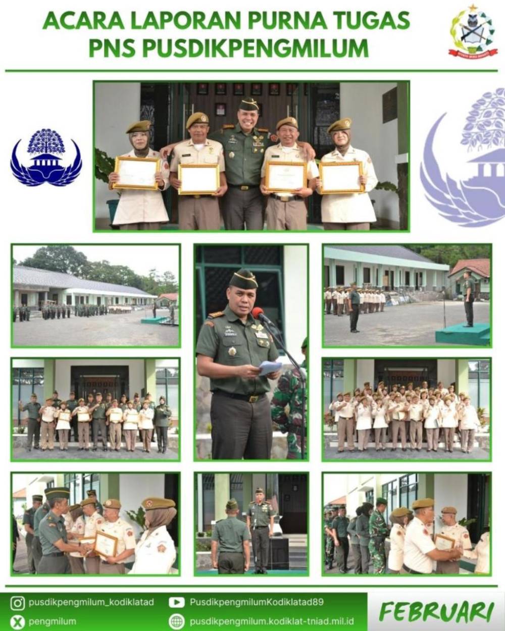 PELEPASAN PURNA TUGAS PNS, PENGABDIAN TULUS UNTUK PUSDIKPENGMILUM