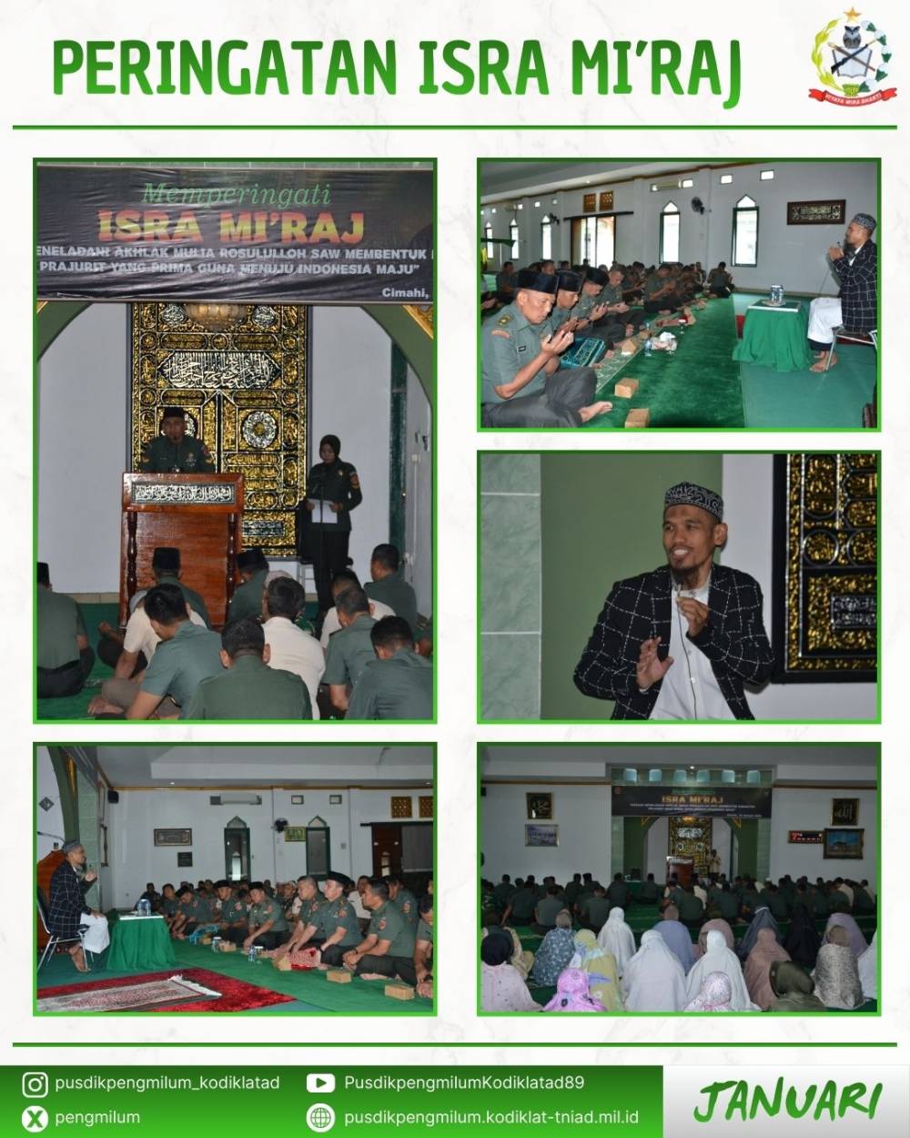HIKMAH ISRA MI’RAJ DI PUSDIKPENGMILUM : SHOLAT SEBAGAI FONDASI KEHIDUPAN PRAJURIT