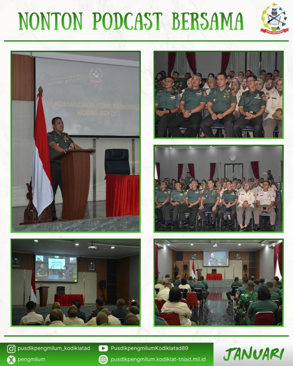 PERKUAT PEMAHAMAN KESEJAHTERAAN PRAJURIT, ORGANIK PUSDIKPENGMILUM TONTON KARTIKA PODCAST