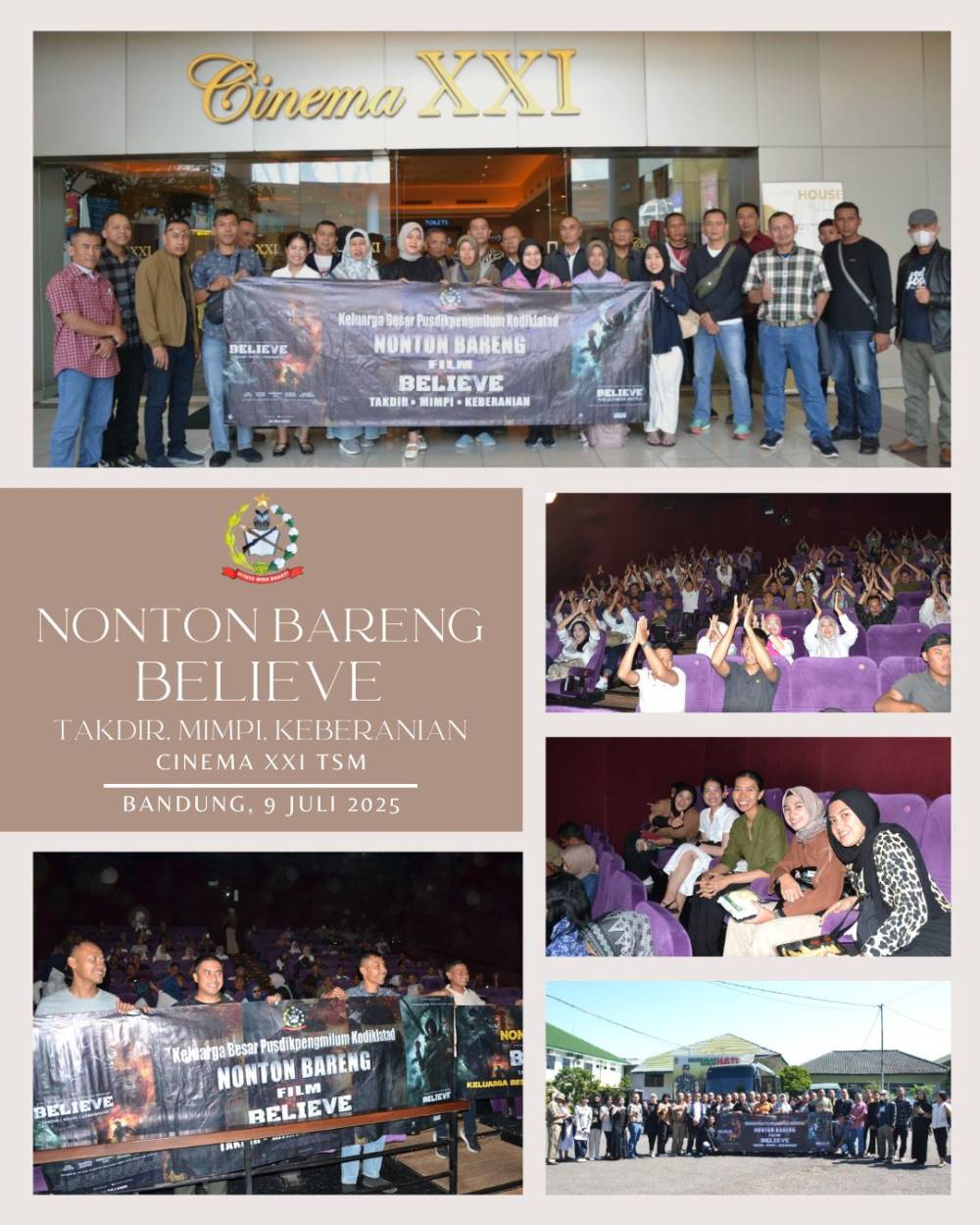 PERSONEL PUSDIKPENGMILUM GELAR NOBAR FILM "BELIEVE – TAKDIR, MIMPI, KEBERANIAN"