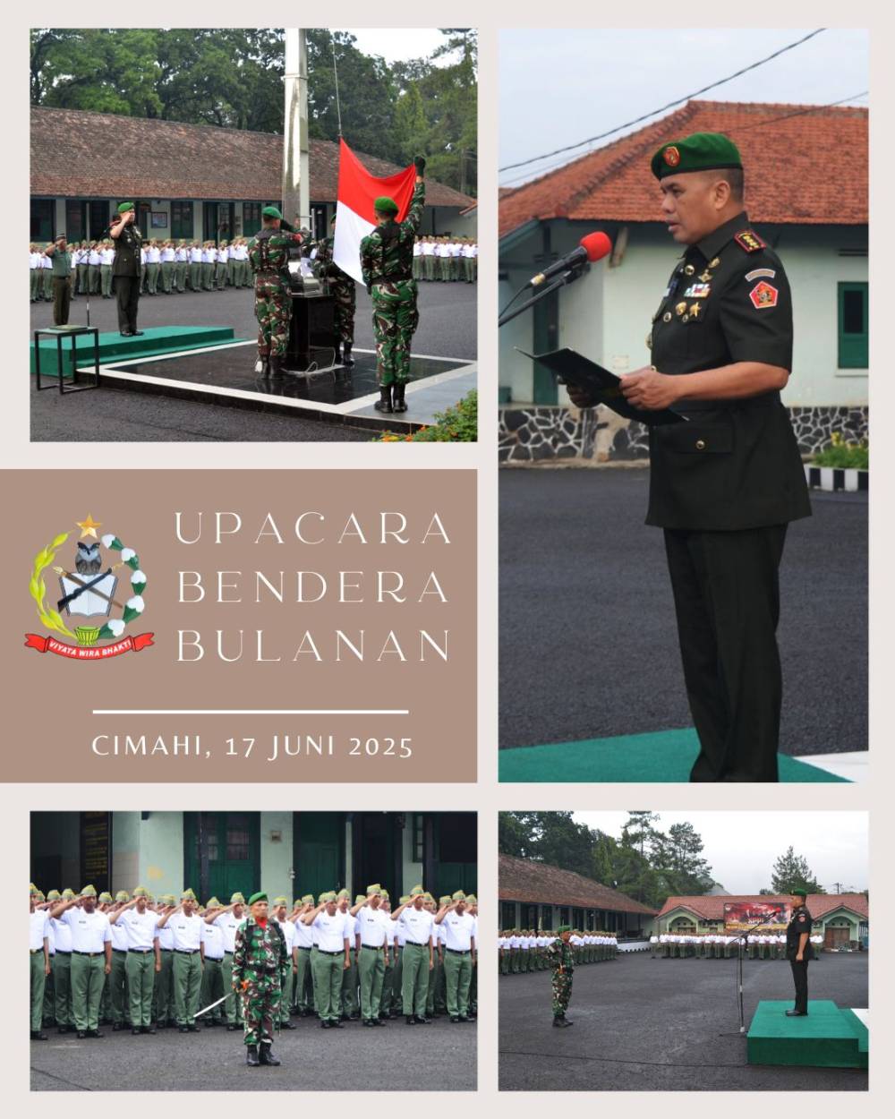 PUSDIKPENGMILUM GELAR UPACARA BENDERA BULANAN, TEGUHKAN SEMANGAT DISIPLIN PRAJURIT
