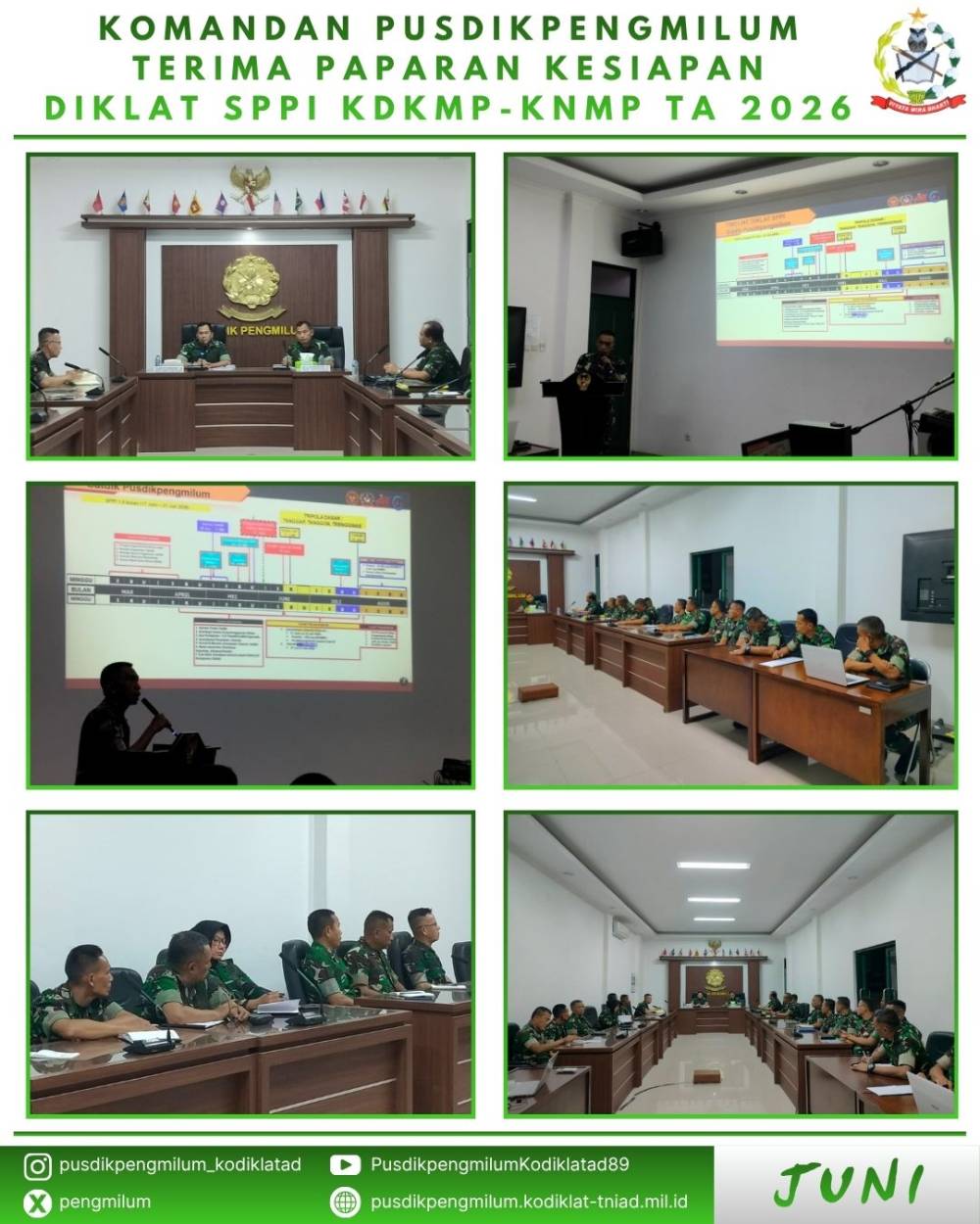 KOMANDAN PUSDIKPENGMILUM MENERIMA PAPARAN KESIAPAN DIKLAT SPPI KDKMP-KNMP TA 2026