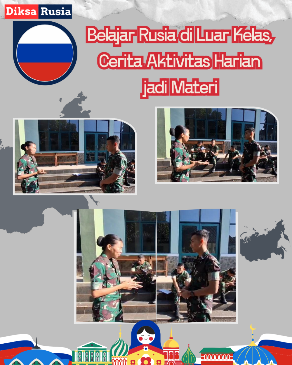 BELAJAR RUSIA DI LUAR KELAS, CERITA AKTIVITAS SEHARI-HARI JADI MATERI