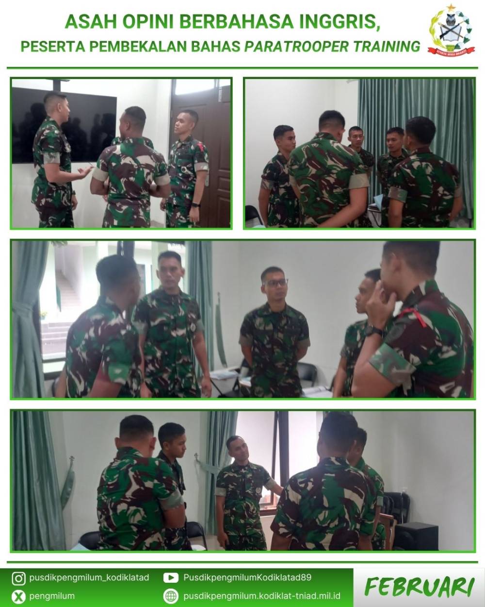 ASAH OPINI BERBAHASA INGGRIS, PESERTA PEMBEKALAN BAHAS PARATROOPER TRAINING