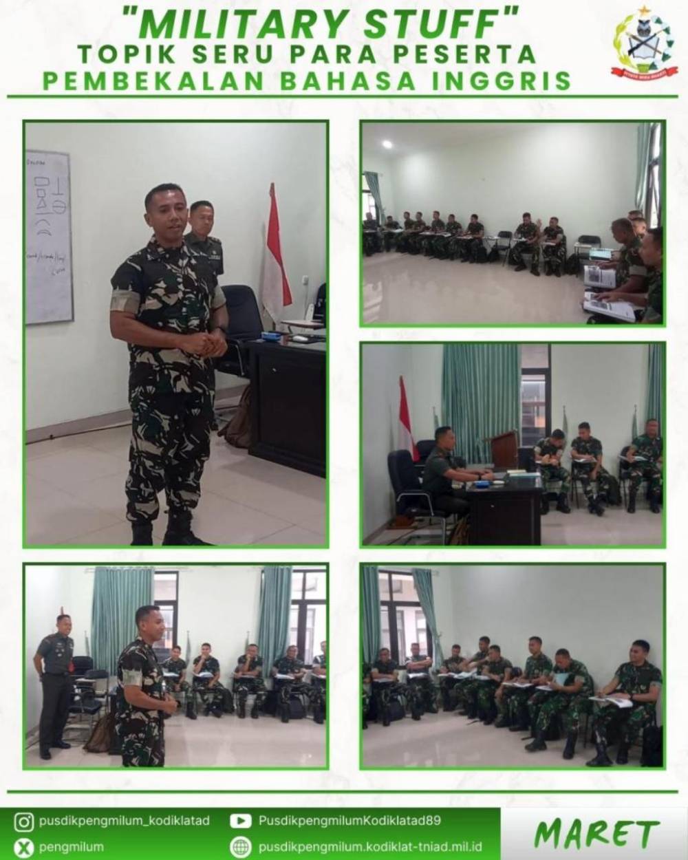 “MILITARY STUFF” JADI TOPIK SERU PARA PESERTA PEMBEKALAN BAHASA INGGRIS