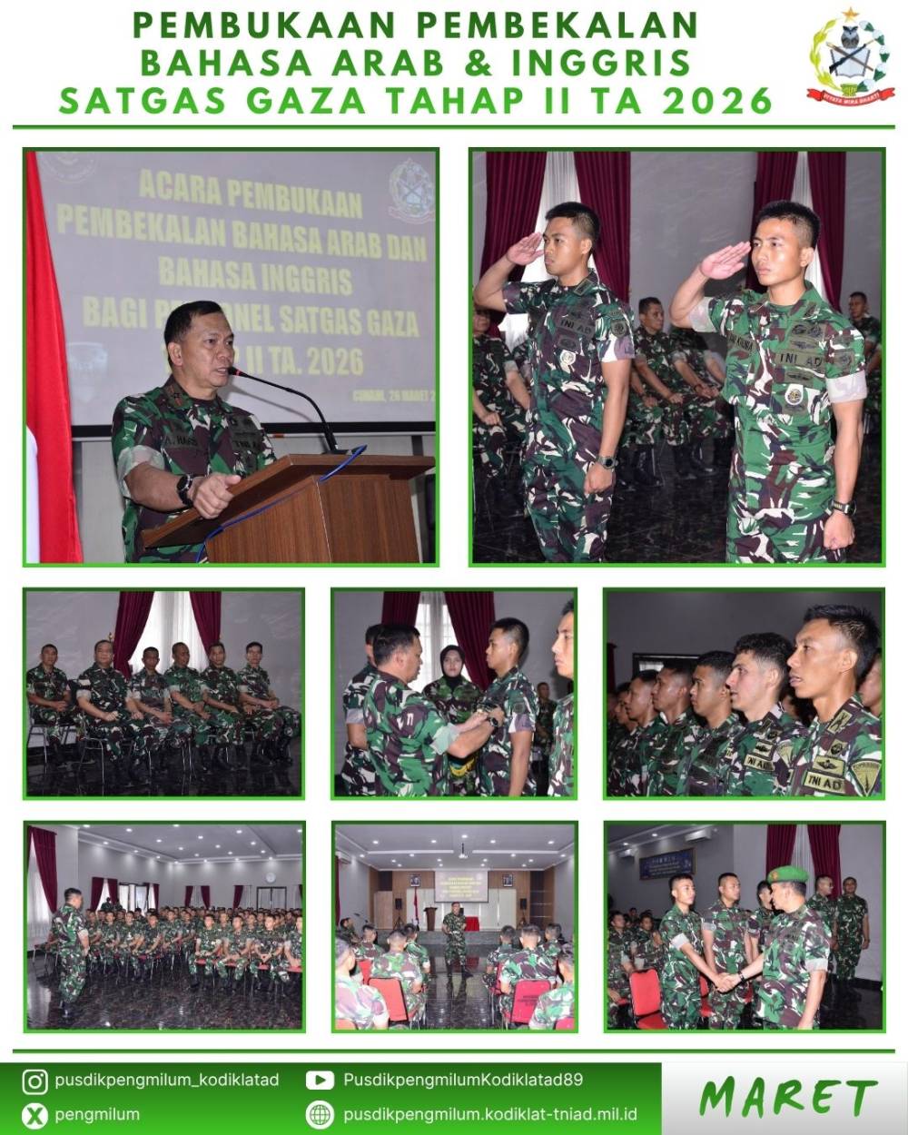 PEMBEKALAN BAHASA SATGAS GAZA TAHAP II RESMI DIBUKA
