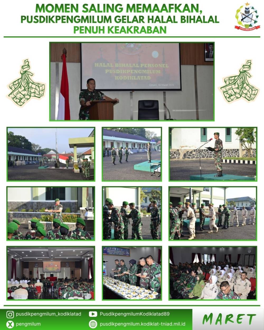 MOMEN SALING MEMAAFKAN, PUSDIKPENGMILUM GELAR HALAL BIHALAL PENUH KEAKRABAN