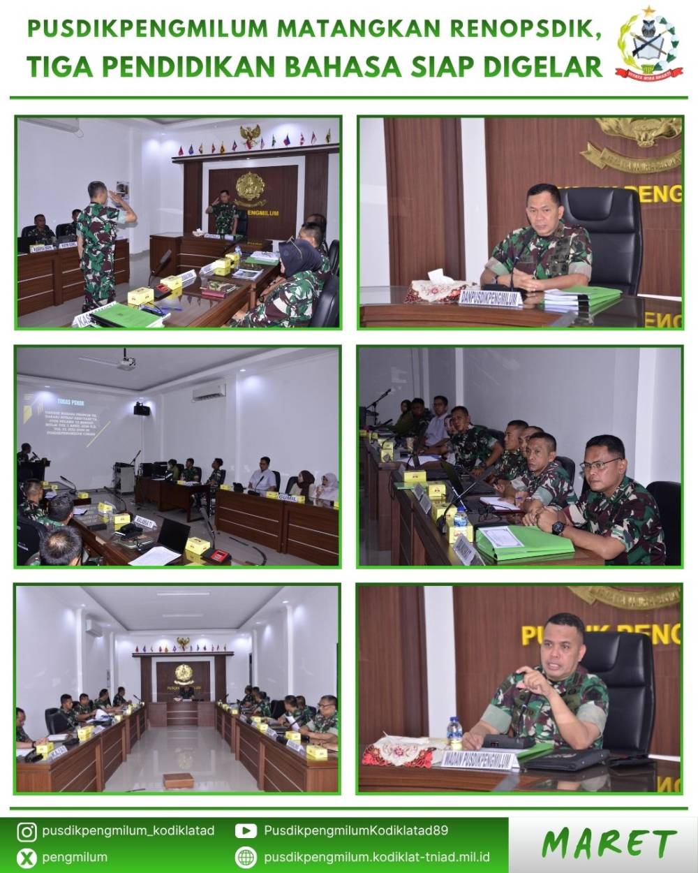 PUSDIKPENGMILUM MATANGKAN RENOPSDIK, TIGA PENDIDIKAN BAHASA SIAP DIGELAR