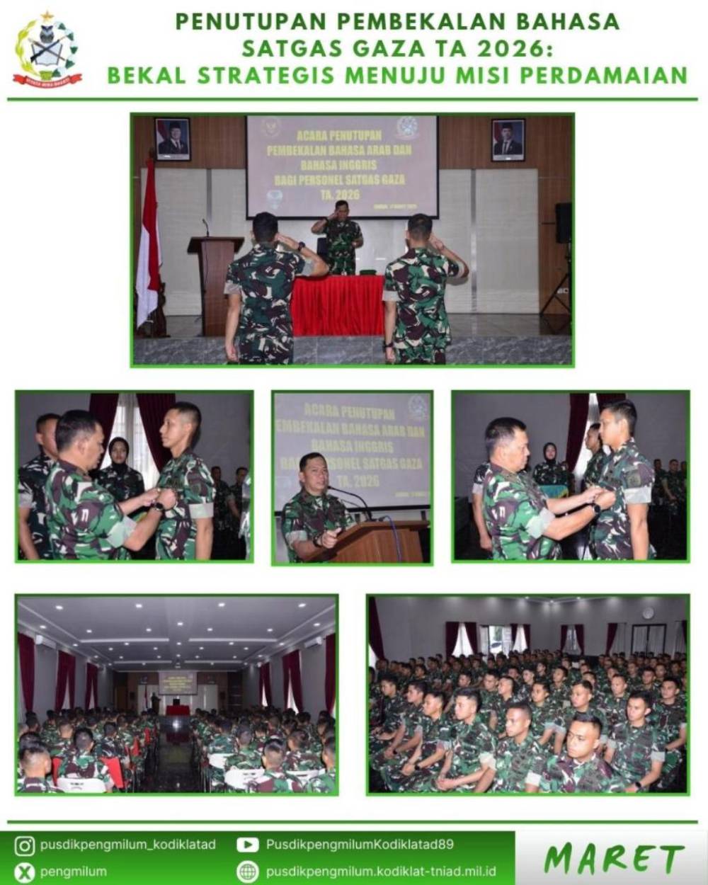 PENUTUPAN PEMBEKALAN BAHASA SATGAS GAZA TA 2026