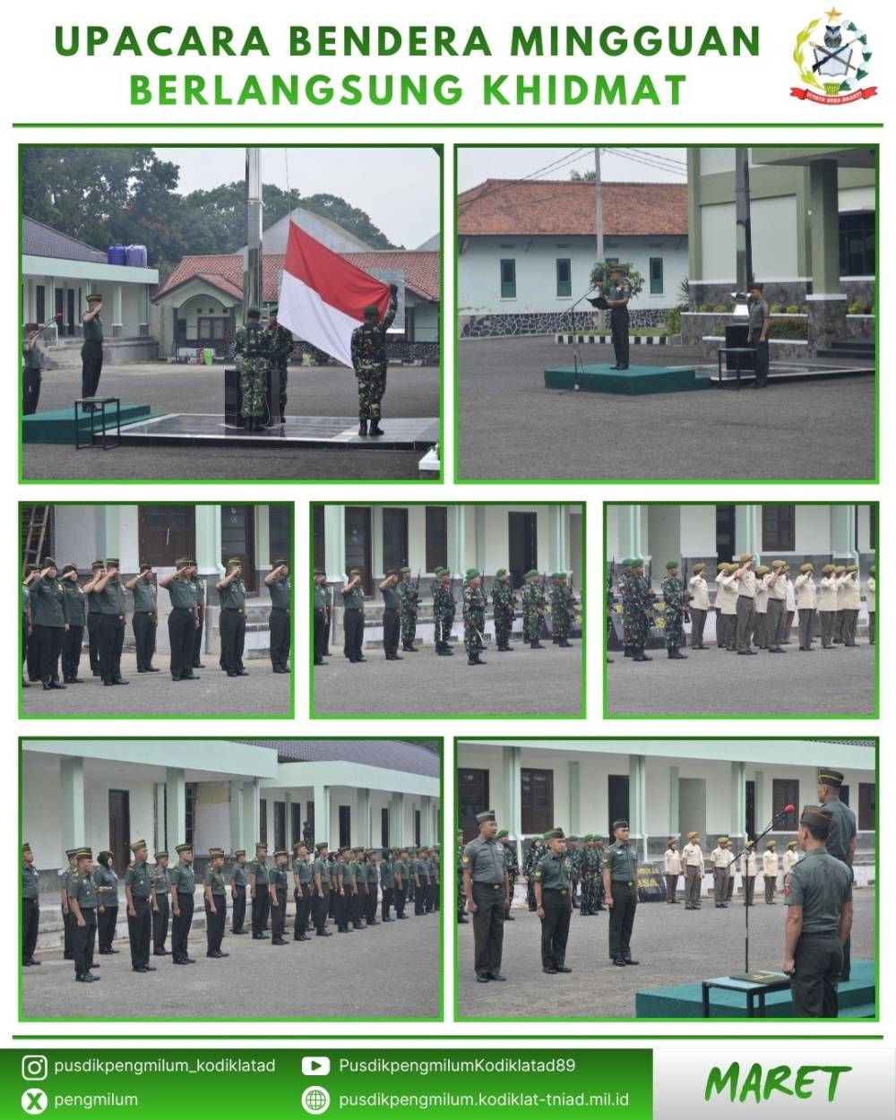 DIPIMPIN LETKOL INF HARI SANTOSO, UPACARA BENDERA MINGGUAN BERLANGSUNG KHIDMAT