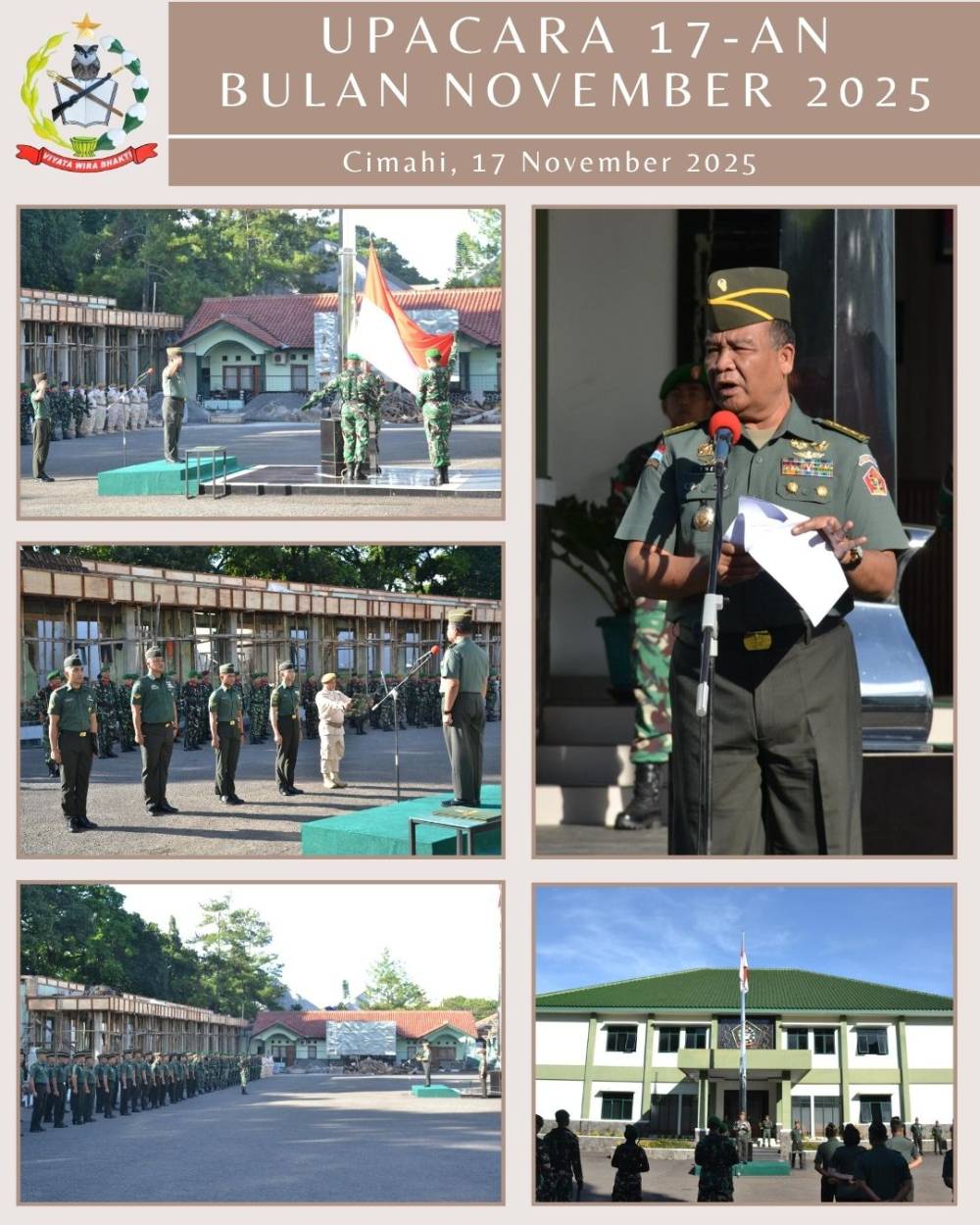 UPACARA 17-AN : PRAJURIT DAN PNS TNI AD DIMINTA TERUS PROFESIONAL, SOLID DENGAN RAKYAT, DAN MENJADI CONTOH DI LINGKUNGAN SOSIAL