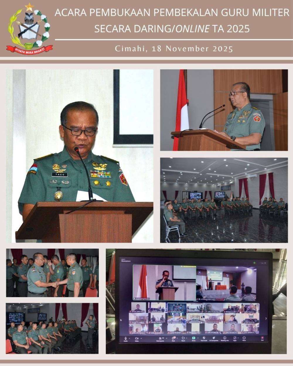 PEMBEKALAN GUMIL ONLINE 2025 RESMI DIBUKA, PERKUAT KOMPETENSI TENAGA PENDIDIK TNI AD