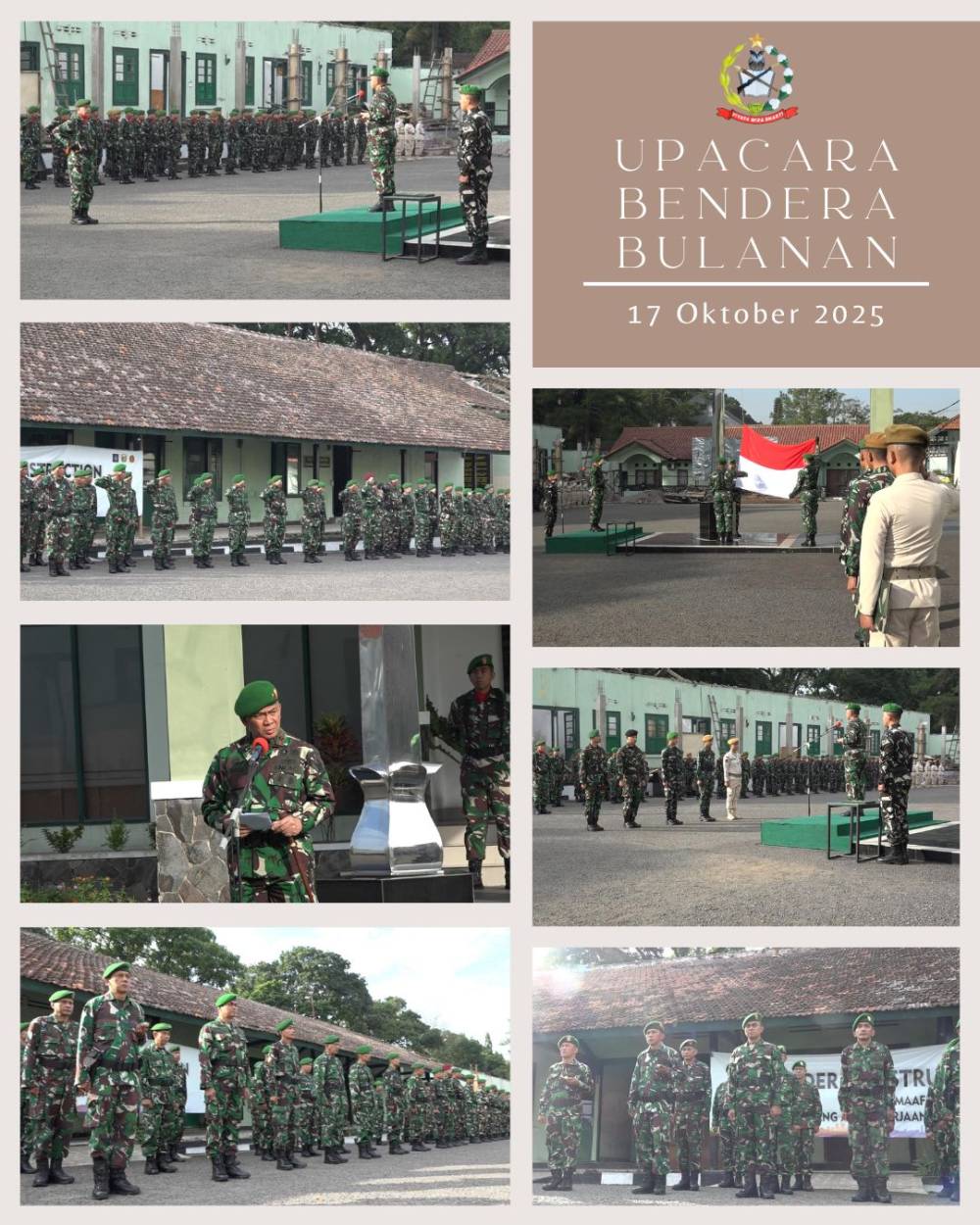 SEMANGAT KEBANGSAAN MENGGEMA DI PUSDIKPENGMILUM SAAT SELURUH PERSONEL MELAKSANAKAN UPACARA BENDERA BULANAN OKTOBER 2025 DENGAN PENUH KHIDMAT