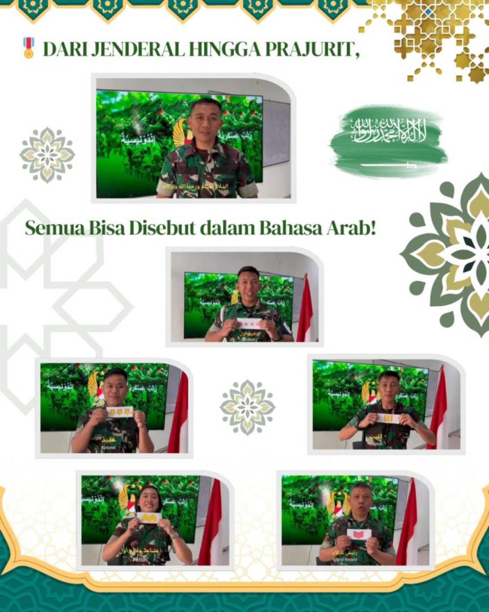 DARI JENDERAL HINGGA PRAJURIT, SEMUA BISA DISEBUT DALAM BAHASA ARAB!