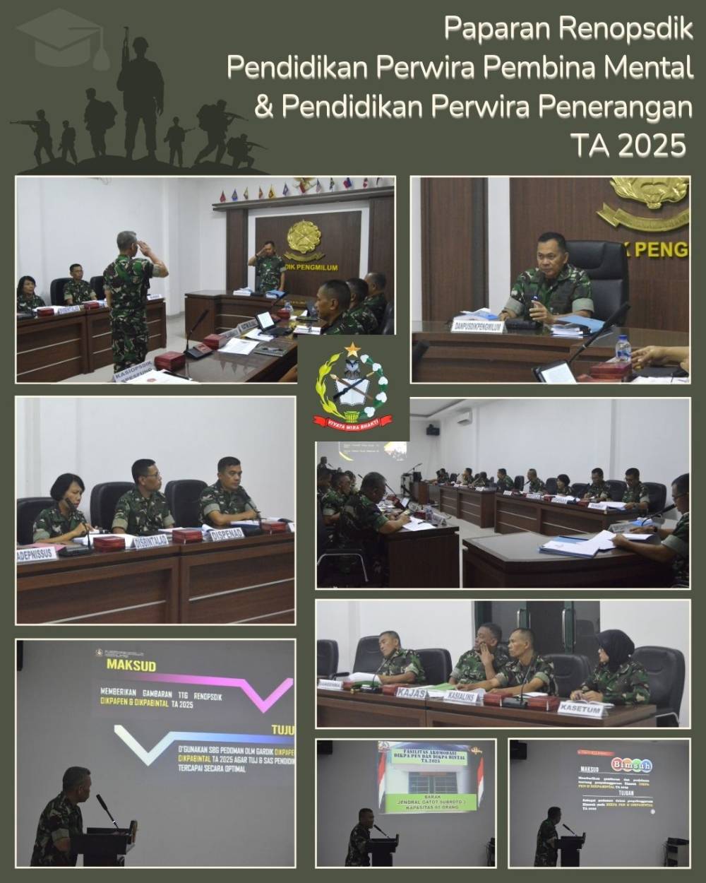 KOMANDAN PUSDIKPENGMILUM TERIMA PAPARAN RENOPSDIK DIKPABINTAL DAN DIKPAPEN TA 2025