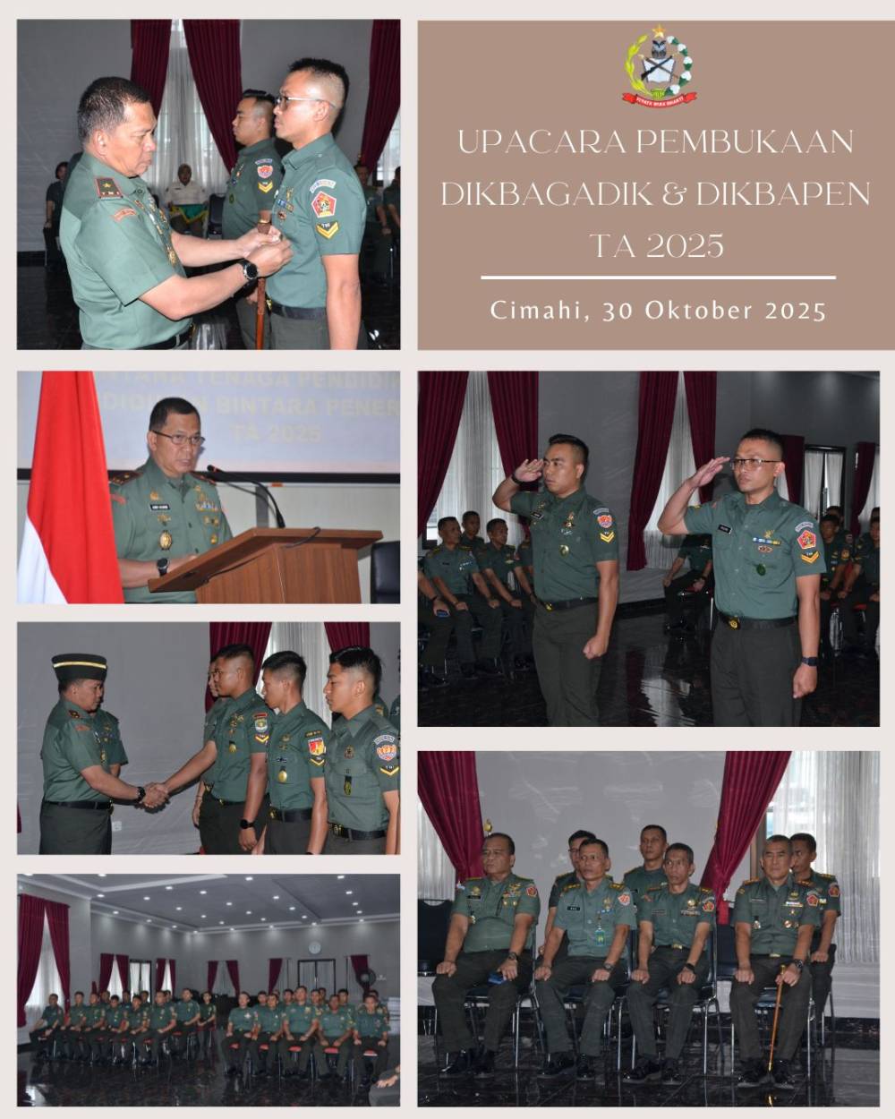 UPACARA PEMBUKAAN DIKBAGADIK DAN DIKBAPEN TA 2025 DI PUSDIKPENGMILUM KODIKLATAD