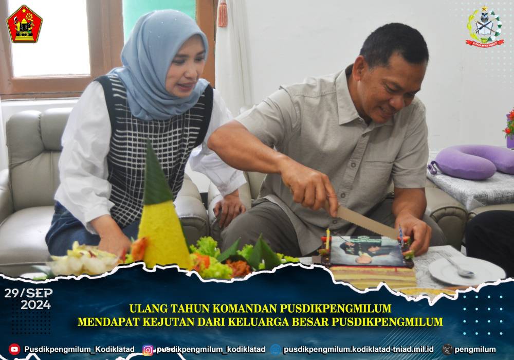 KEJUTAN ULANG TAHUN UNTUK KOMANDAN PUSDIKPENGMILUM DARI ANGGOTA