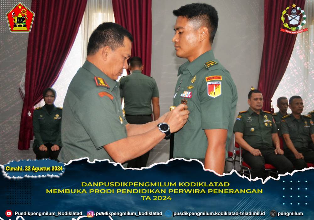 DANPUSDIKPENGMILUM MEMBUKA PRODI PENDIDIKAN PERWIRA PENERANGAN TA 2024
