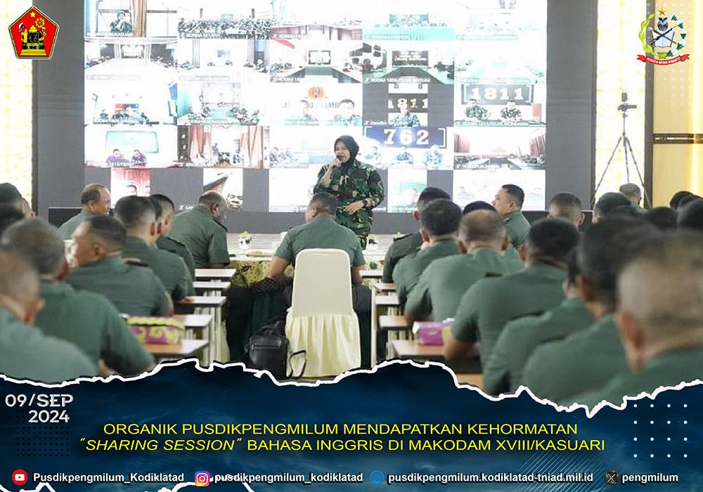 ORGANIK PUSDIKPENGMILUM MENDAPATKAN KEHORMATAN "SHARING SEASON" BAHASA INGGRIS DI MAKODAM XVIII/KASUARI