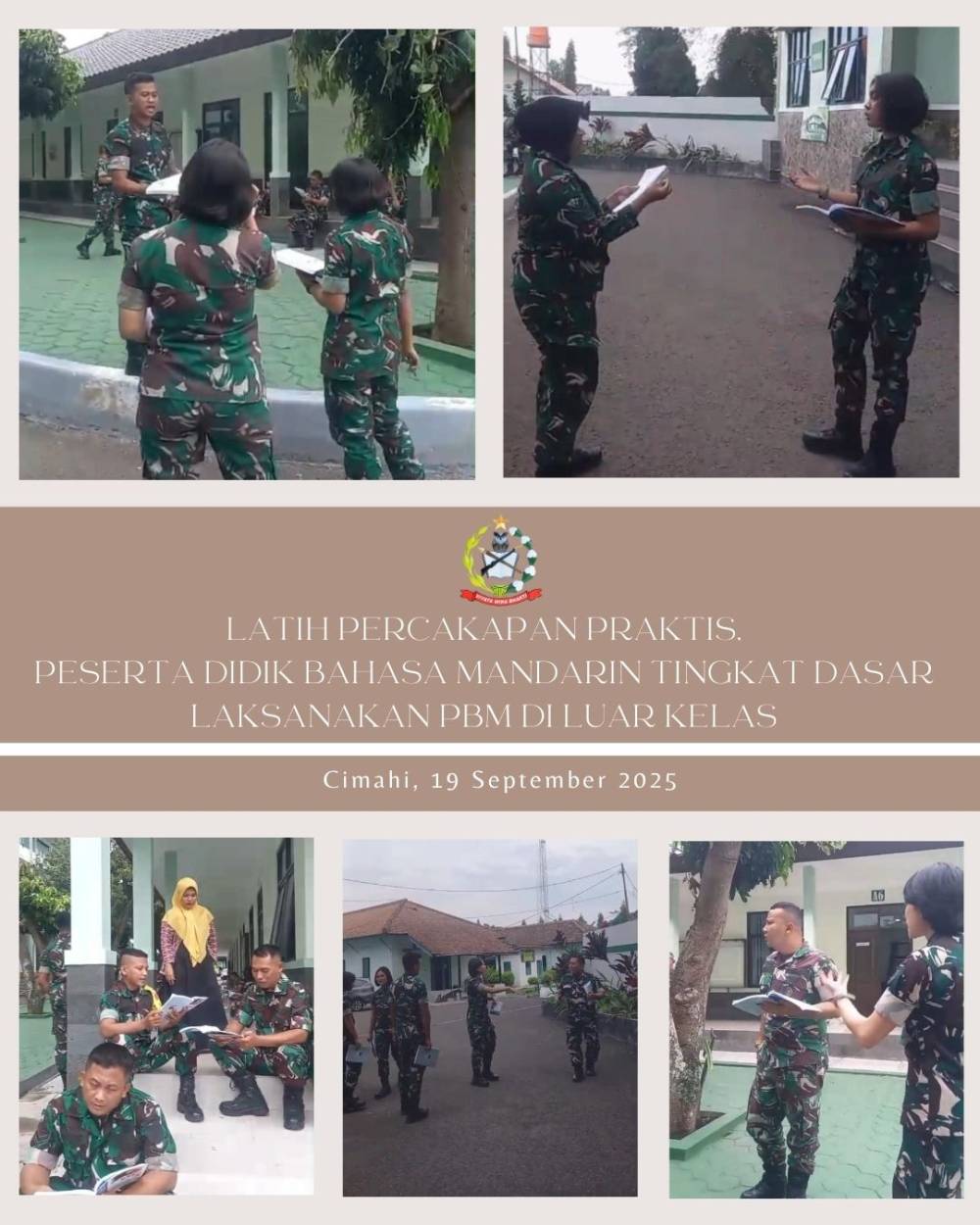 LATIH PERCAKAPAN PRAKTIS, PESERTA DIDIK BAHASA MANDARIN TINGKAT DASAR LAKSANAKAN PBM DI LUAR KELAS