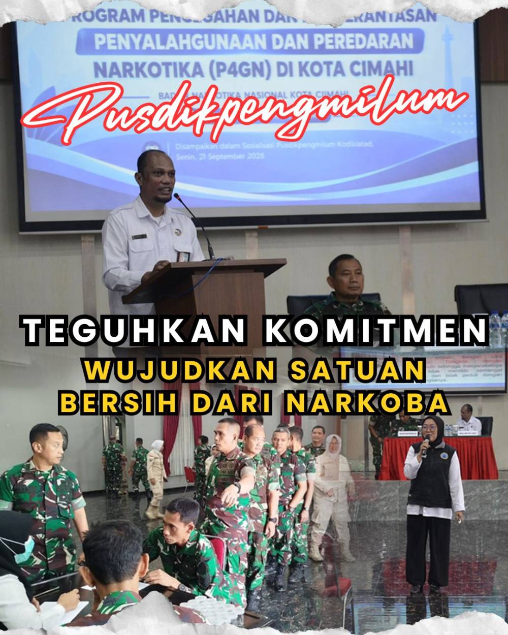 PUSDIKPENGMILUM TEGUHKAN KOMITMEN WUJUDKAN SATUAN BERSIH DARI NARKOBA