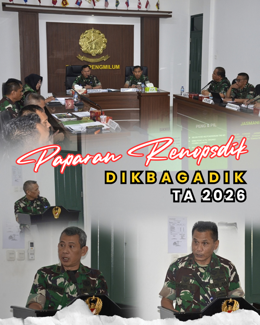 DANPUSDIKPENGMILUM TERIMA PAPARAN RENOPSDIK DIKBAGADIK TA 2026